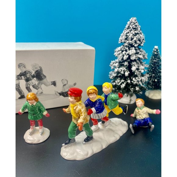 Department 56 Other - Department 56, Crack The Whip Skaters, set of 3 figures #5171-3, w box, RETIRED